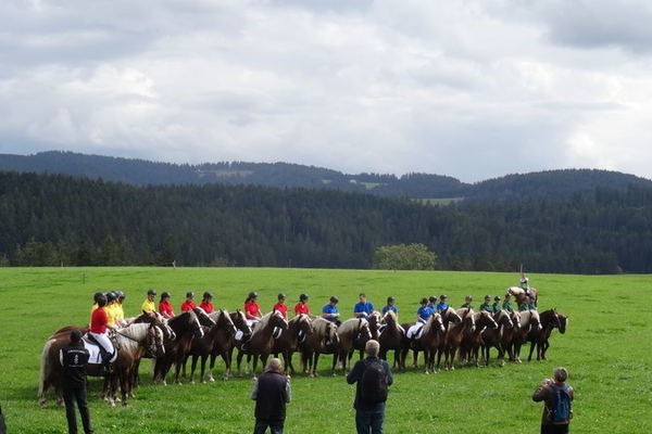 Reitquadrille mit 24 Schwarzwäldern von den Bezirksvereinen Hochschwarzwald und Mittlerer Schwarzwald