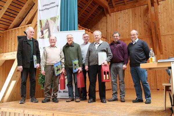 von links: Hansjörg Weis, Heinrich Schätzle, Josef Faller, Helmut Faller, August Walter, Willi Kuri, Manfred Weber